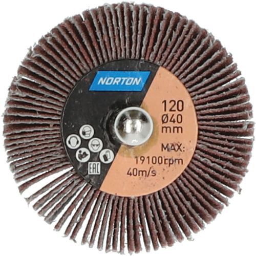 Roue à Lamelles Sur Tige Métal Ø40x20x6mm Grain 120