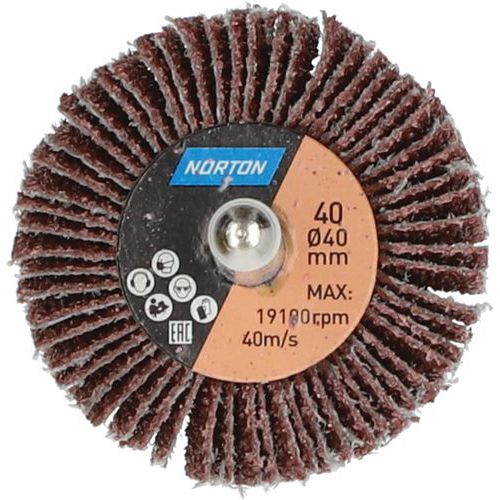 Roue à Lamelles Sur Tige Métal Ø40x20x6mm Grain 40