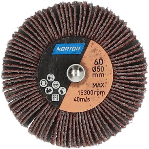 Roue à Lamelles Sur Tige Métal Ø50x20x6mm Grain 60