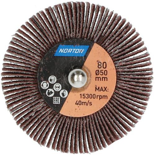 Roue à Lamelles Sur Tige Métal Ø50x20x6mm Grain 80