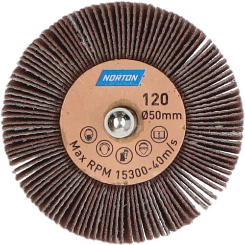 Roue à Lamelles Sur Tige Métal Ø50x30x6mm Grain 120