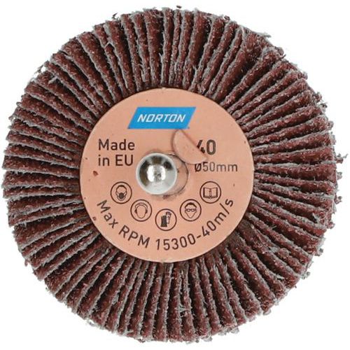 Roue à Lamelles Sur Tige Métal Ø50x30x6mm Grain 40