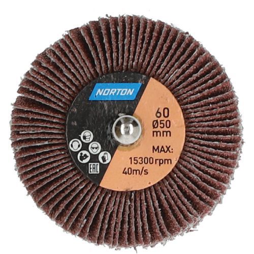 Roue à Lamelles Sur Tige Métal Ø50x30x6mm Grain 60