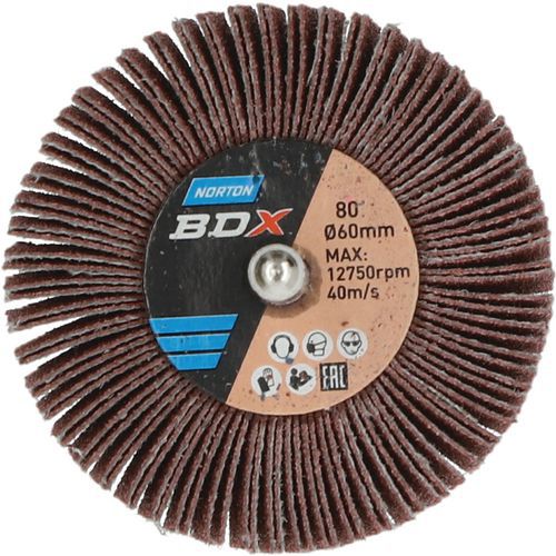 Roue à Lamelles Sur Tige Métal Ø60x20x6mm Grain 80