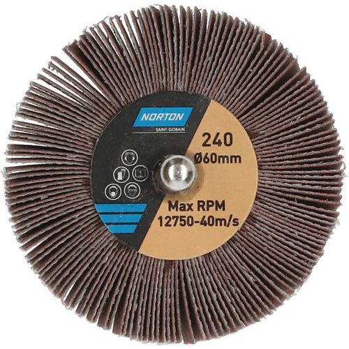 Roue à Lamelles Sur Tige Métal Ø60x30x6mm Grain 240