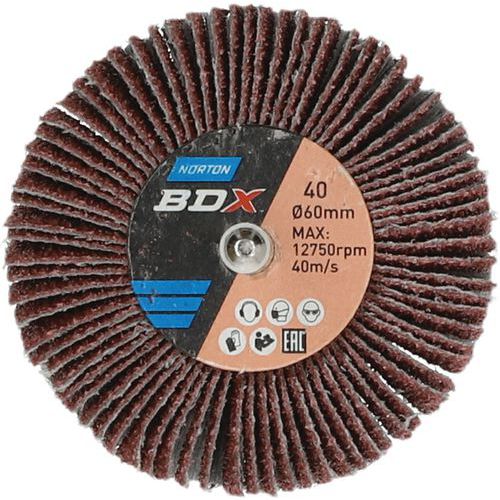 Roue à Lamelles Sur Tige Métal Ø60x30x6mm Grain 40