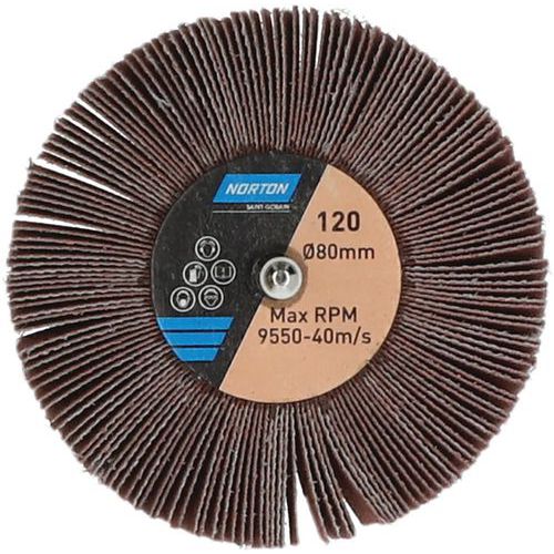 Roue à Lamelles Sur Tige Métal Ø80x30x6mm Grain 120