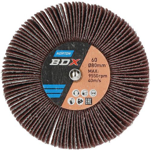 Roue à Lamelles Sur Tige Métal Ø80x50x6mm Grain 60