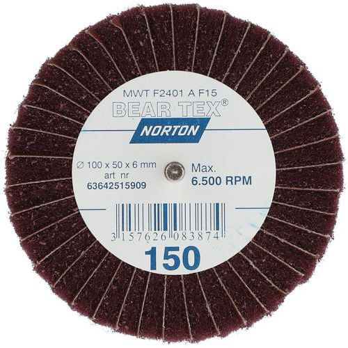 Roue à Lamelles Sur Tige Beartex Mixte Ø100x50x6mm Grain 150