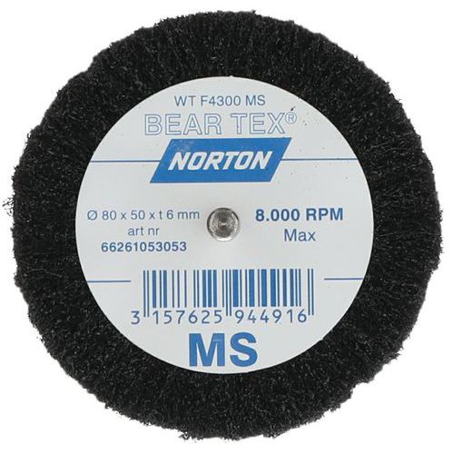 Roue à Lamelles Sur Tige Beartex Ø80x50x6mm Grain Moyen