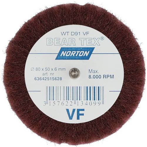 Roue à Lamelles Sur Tige Beartex Ø80x50x6mm Grain Très Fin