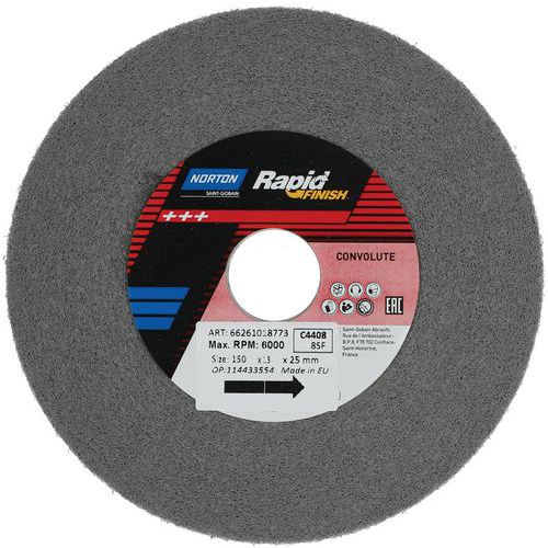 Roue Rapid Finish Long Life Ø150x13x25mm Grain Fin C4408d18sic