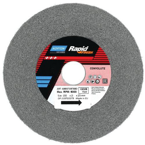 Roue Rapid Finish Long Life Ø150x13x25mm Grain Moyen C4408d17sic