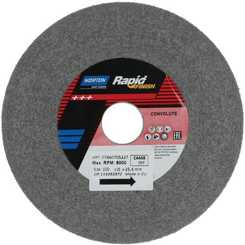 Roue Rapid Finish Long Life Ø150x25x25mm Grain Fin C4308d19sic