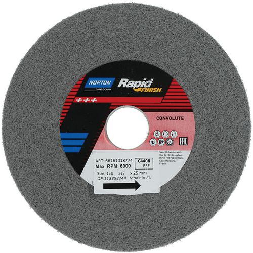 Roue Rapid Finish Long Life Ø150x25x25mm Grain Fin C4408d18sic