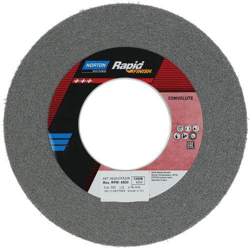 Roue Rapid Finish Long Life Ø200x25x76mm Grain Moyen C4308d16sic