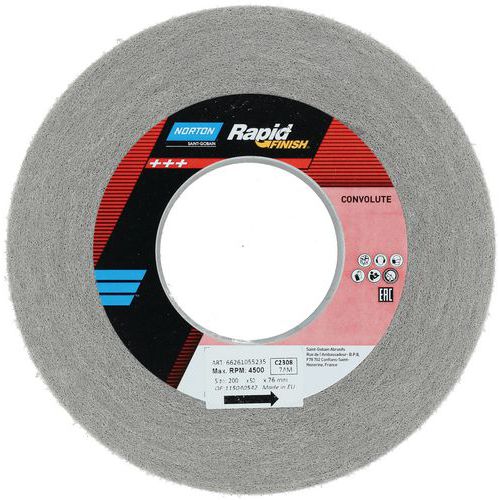 Roue Rapid Finish Long Life Ø200x50x76mm Grain Moyen C2308d17alox
