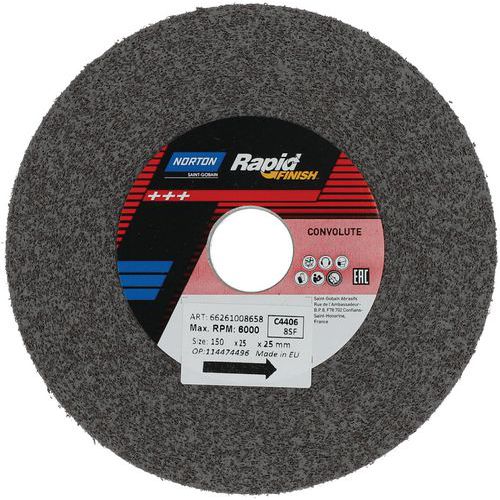 Roue Convolute Rapid Finish 4000 Ø150x25x25mm Grain Fin C4406d48sic