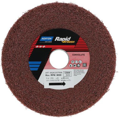 Roue Convolute Rapid Finish Ø150x25x25mm Grain Moyen C2303dma