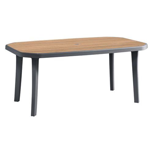 Table Miami 100 X 165 Cm - Anthracite - Decor Bois