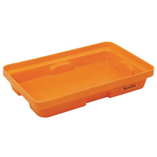 Manutan Expert - Bac de rétention plastique 20L Orange - PEHD - Résistant acides/bases - 640x410x115mm