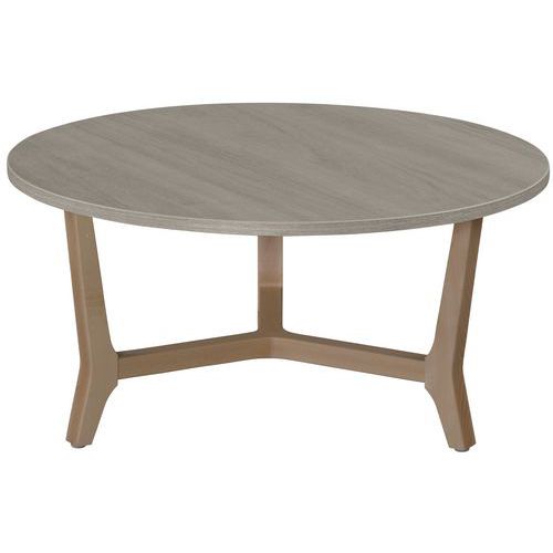 Table Basse Zélos Ã˜ 80 Cm 1 Plateau Hêtre/chêne Foncé
