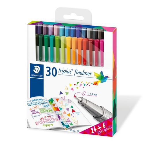 Etui 30 Feutres Triplus Fineliner