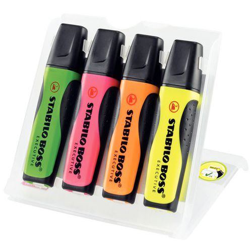 Lot De 4 Surligneurs Boss Coloris Assorti Trait Largeur:5
