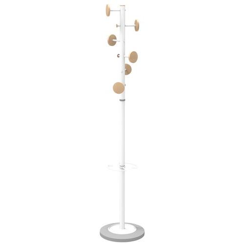 Portemanteau Music en acier Blanc - 6 patères bois Portemanteau Music en acier Blanc - 6 patères bois