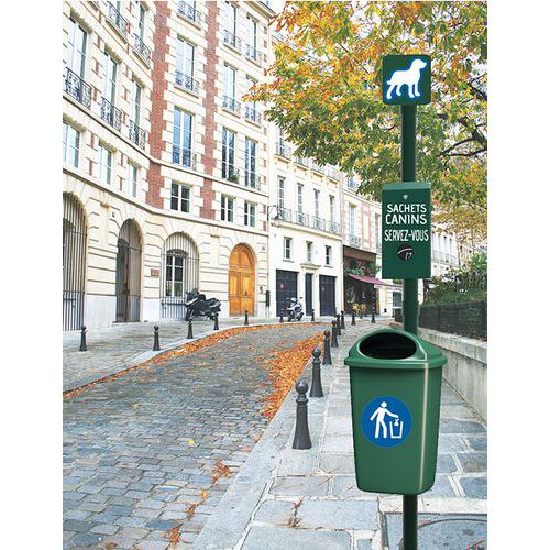 Borne De Propreté Canine Avec Poubelle D'extérieur - Aluminium Vert 600