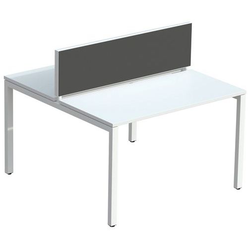 Ecran De Sép. Easy Office 33x140cm Cadre Blanc Tissu Anth.