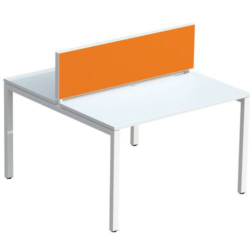 Ecran De Sép. Easy Office 33x120 Cm Cadre Blanc Tissu Orange
