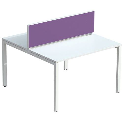 Ecran De Sép. Easy Office 33x120 Cm Cadre Blanc Tissu Violet