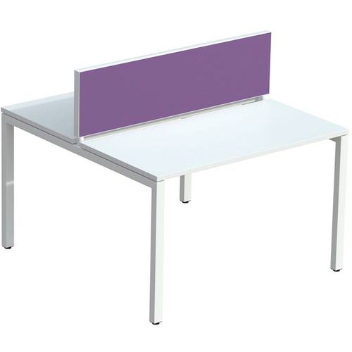 Ecran De Sép. Easy Office 33x140 Cm Cadre Blanc Tissu Violet
