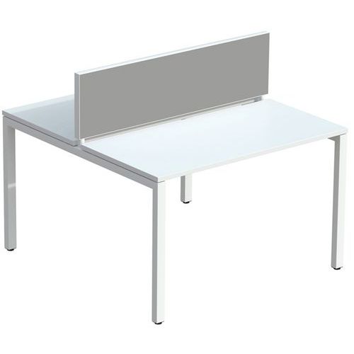 Ecran De Sép. Easy Office 33x120 Cm Cadre Blanc Tissu Blanc