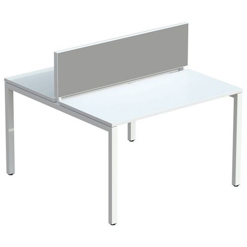 Ecran De Sép. Easy Office 33x140 Cm Cadre Blanc Tissu Blanc