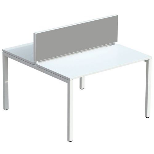 Ecran De Sép. Easy Office 33x160 Cm Cadre Blanc Tissu Blanc