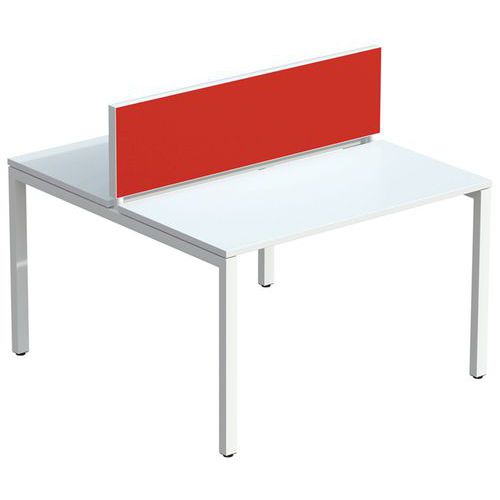 Ecran De Sép. Easy Office 33x120 Cm Cadre Blanc Tissu Rouge