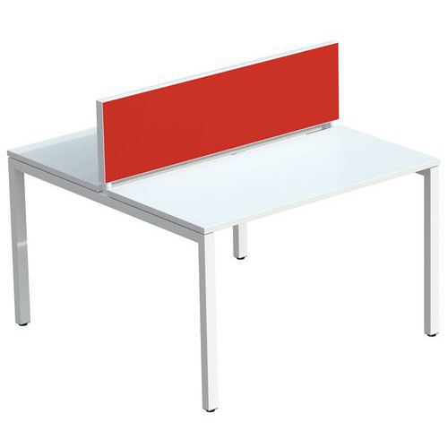 Ecran De Sép. Easy Office 33x140 Cm Cadre Blanc Tissu Rouge