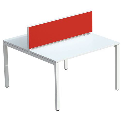 Ecran De Sép. Easy Office 33x160 Cm Cadre Blanc Tissu Rouge