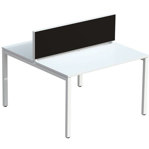 Ecran De Sép. Easy Office 33x120 Cm Cadre Blanc Tissu Noir