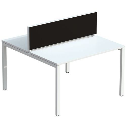 Ecran De Sép. Easy Office 33x140 Cm Cadre Blanc Tissu Noir