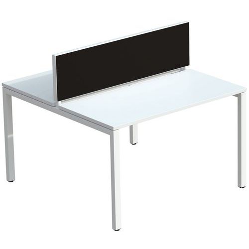 Ecran De Sép. Easy Office 33x160 Cm Cadre Blanc Tissu Noir