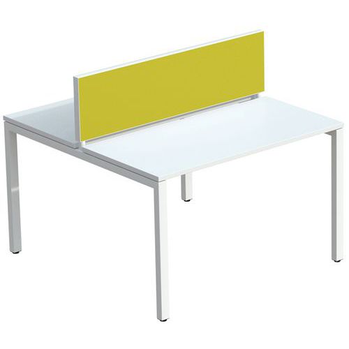 Ecran De Sép. Easy Office 33x140 Cm Cadre Blanc Tissu Vert