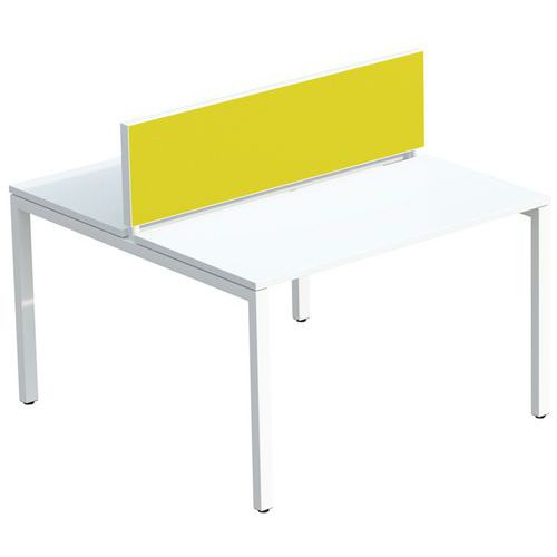 Ecran De Sép. Easy Office 33x160 Cm Cadre Blanc Tissu Vert
