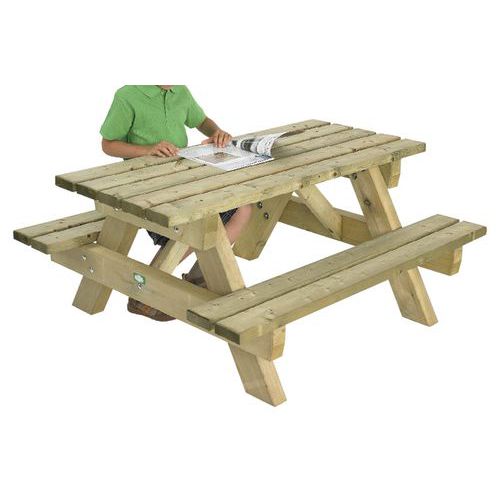 Table-bancs enfant Jura 180 cm Bois - Mobilier d'extérieur - Livré monté