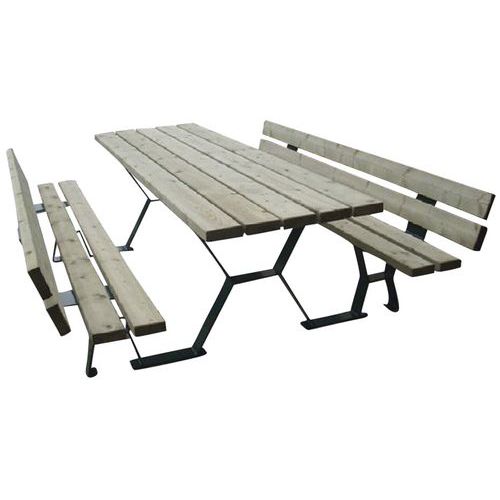 Table banc Tabalou Sodifrex Épicéa 240 cm PMR - Mobilier d'extérieur résistant et accessible