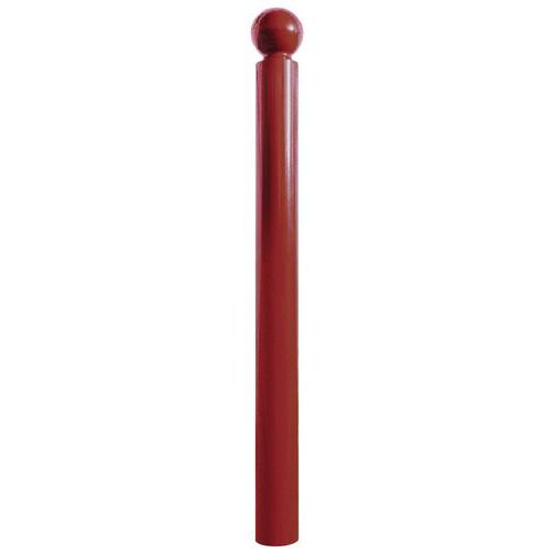 Potelet décoratif boule Ø 76 cm bordeaux métal à sceller pour voirie