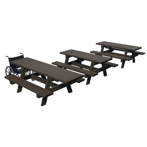 Pack table Parc : 2 tables 180 cm + 1 table PMR 240 cm