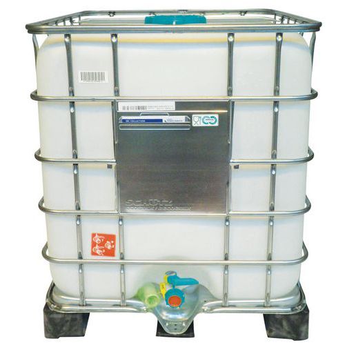 Cuve IBC 1000 litres – noir – palette acier ou plastique – nettoyé